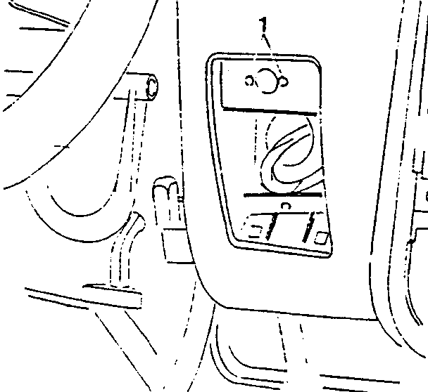 Close-up diagram of sensor 1 with lever 2 and cable 3
