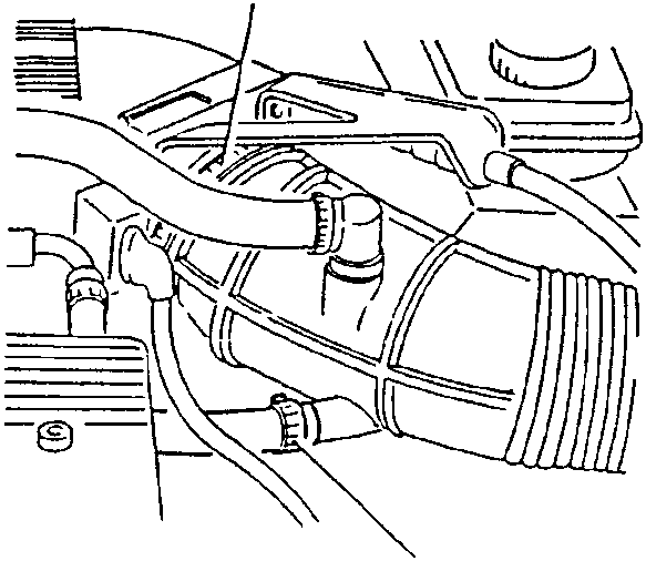 Oil vapour recirculation hose disconnected from corrugated sleeve
