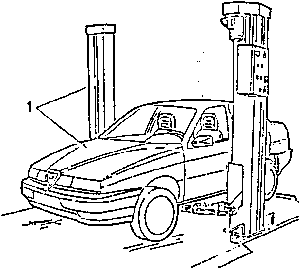Vehicle lowered from a lift