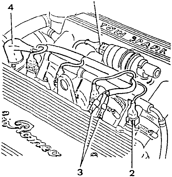 Engine diagram showing components labeled 1, 2, and 3.