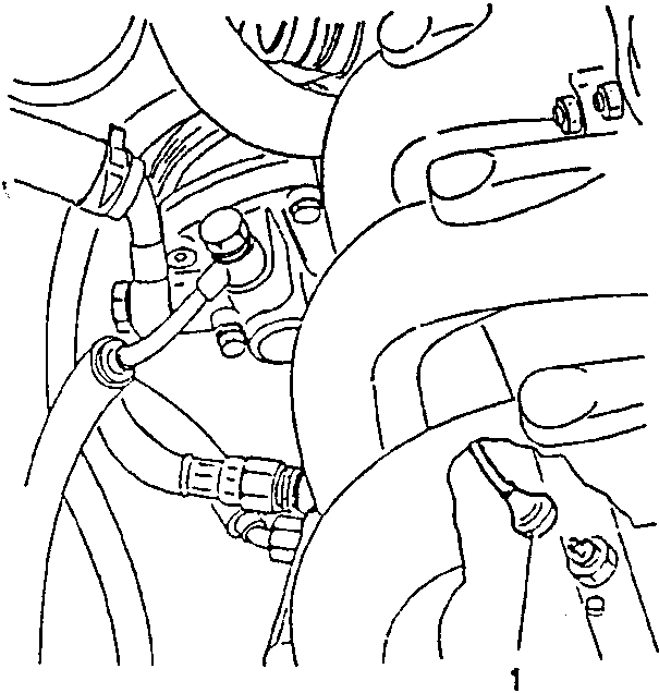 Hands disconnecting a hose and a sensor on an engine block