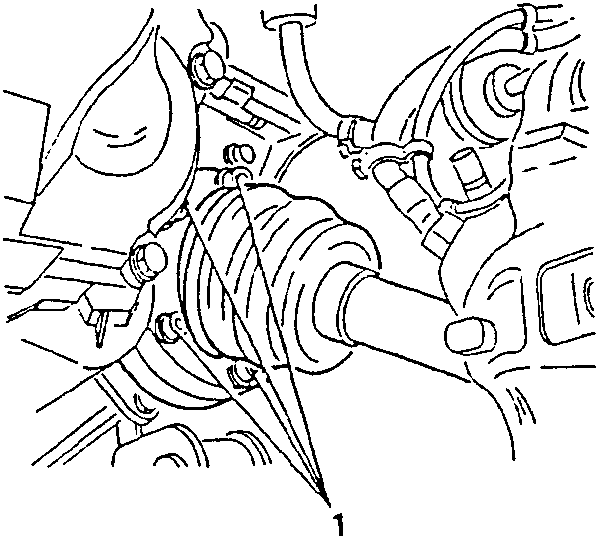 Diagram showing unscrewing and disconnecting the left-hand axle-shaft