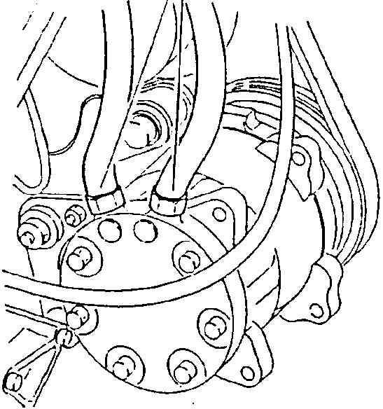 Engine with electrical connections shown, labeled 1