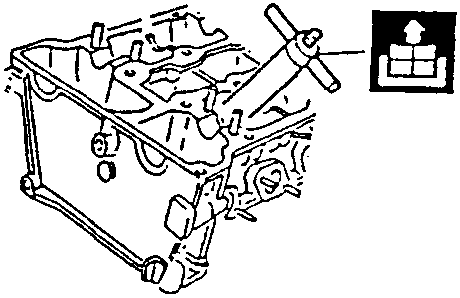 Engine main mechanical unit with tool 1.821.162.000 (A.3.0621) shown for oil seal removal