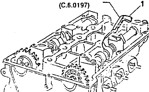 Engine main mechanical unit diagram showing camshaft and valve caps with torque specification box