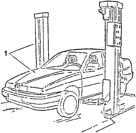 Vehicle on a lift