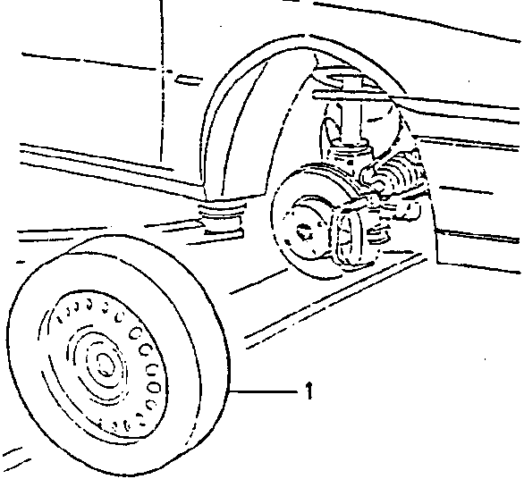 Front right-hand wheel being removed