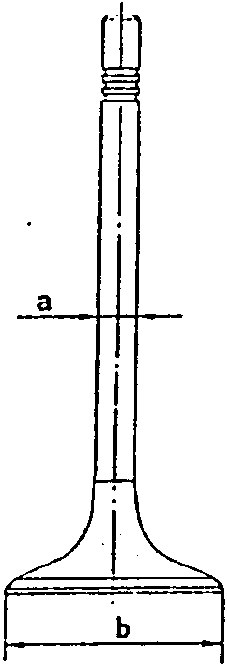 Diagram of valve with labeled dimensions a and b