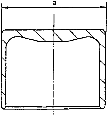 Diagram of valve cup with labeled dimension 'a'.