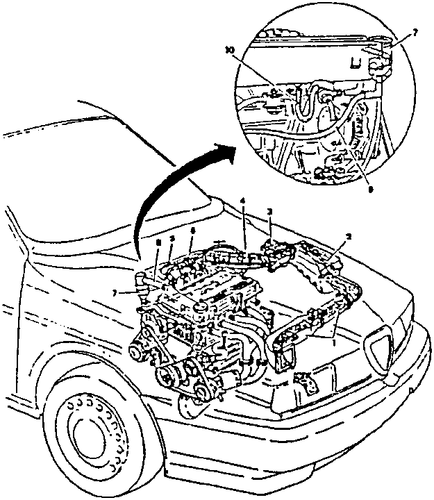 Air Supply System diagram showing engine compartment with zoomed-in view of air intake components