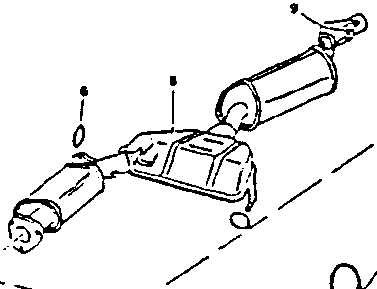 Exhaust System diagram showing exhaust manifold, pipes and muffler components with numbered parts