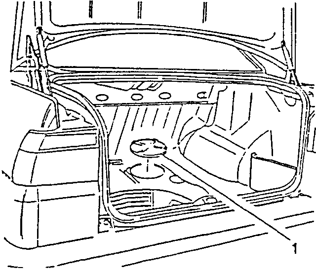 Luggage compartment with lower covering removed