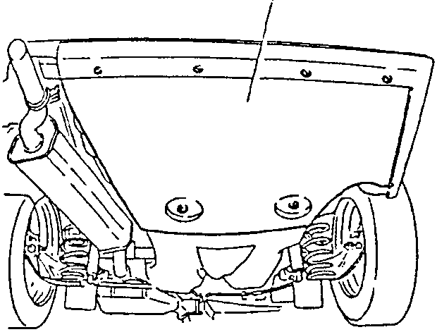 Protection removed from beneath fuel tank