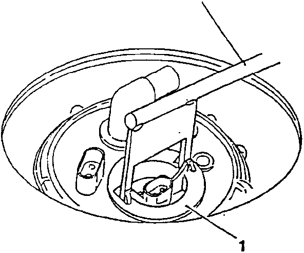 Diagram showing removal of fuel level meter with tool 1.854.040.000