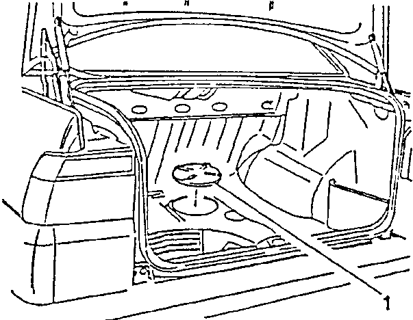 Diagram showing access to fuel pump and level meter from luggage compartment