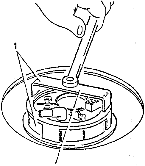Diagram showing removal of fuel pump ring nut with tool 1.821.167.000 (A.3.0631)