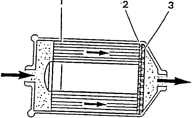 Diagram showing fuel filter components: 1. Paper filter, 2. Cloth filter, 3. Gauze