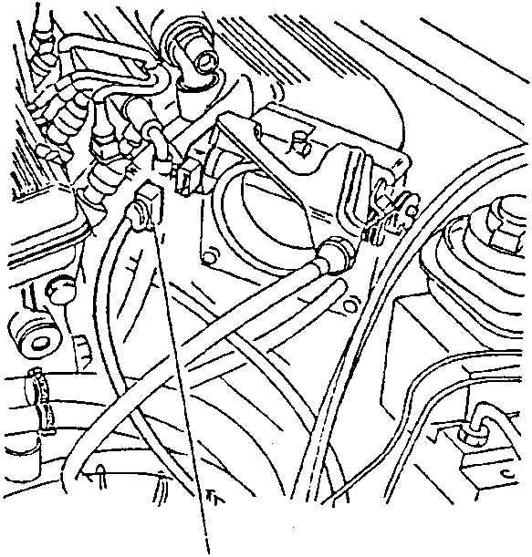 Engine bay showing potentiometer with electrical connections