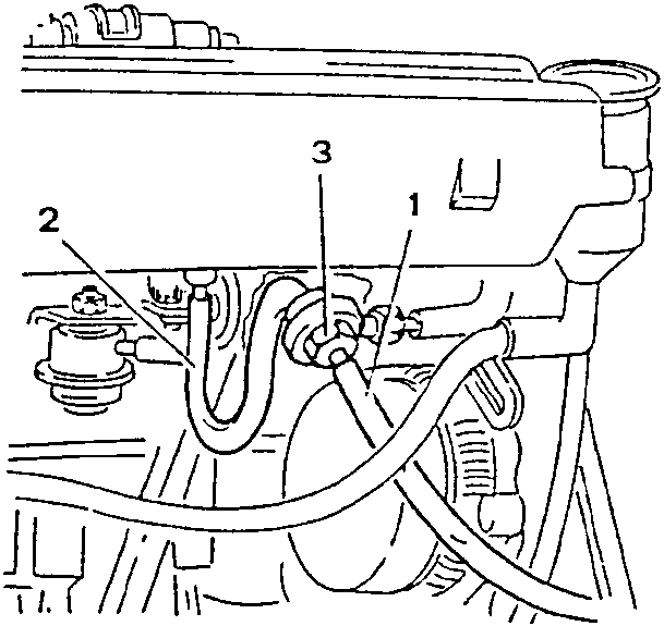 Diagram showing pressure regulator and vacuum intake hose connections