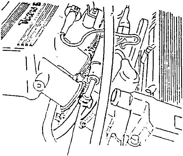 Diagram showing pressure regulator return hose connection