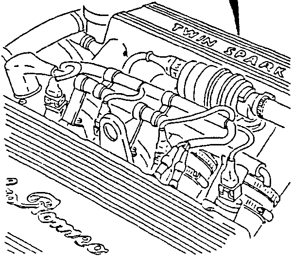 Engine bay view showing fuel system components