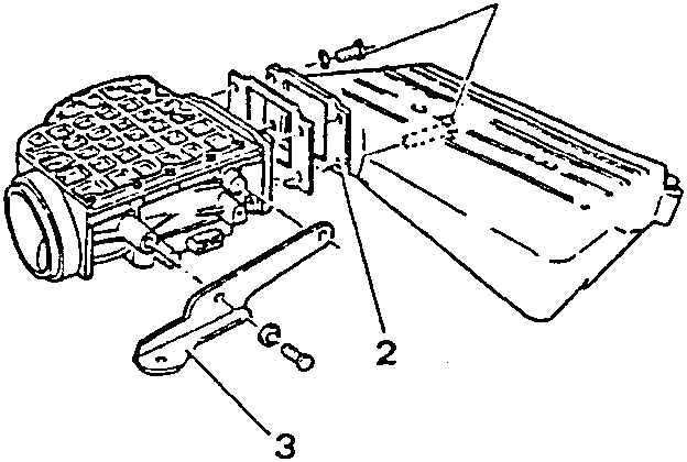 Air flow meter with parts labeled 1, 2, and 3