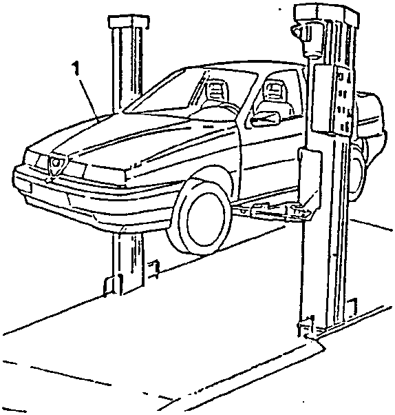 Car on a lift