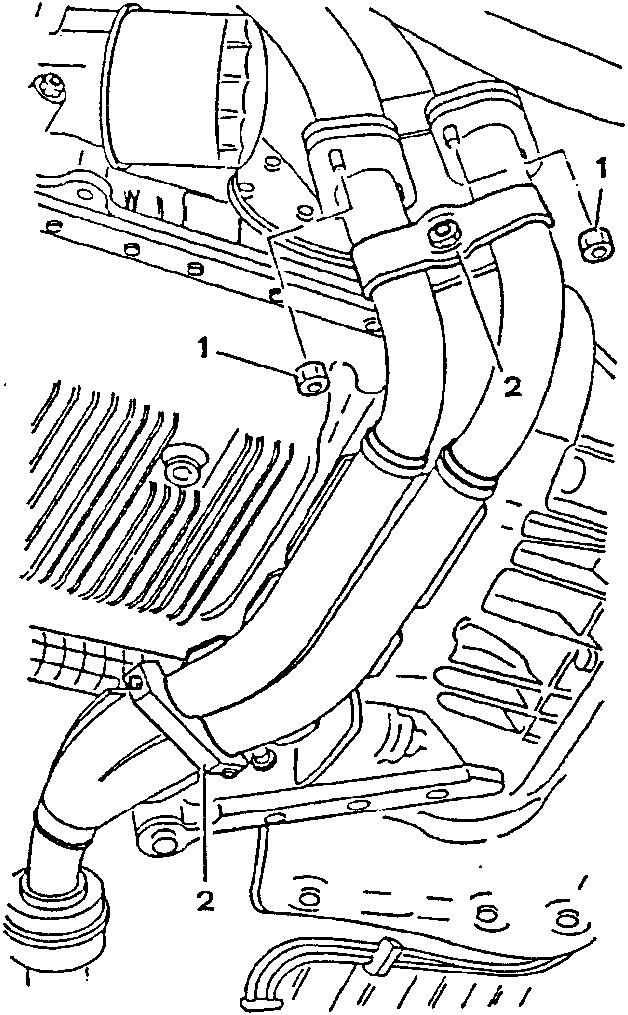 Exhaust manifold and intermediate support disconnection