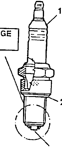 Spark plug diagram showing parts: 1. Ceramic, 2. Gasket, 3. Electrode. Also shows brand labels 'GOLDEN LODGE 25 HLD' and 'CHAMPION C6YCC'.