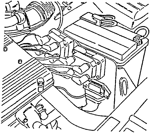 Battery location in engine compartment