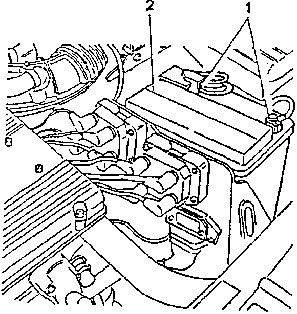 Battery with labeled parts