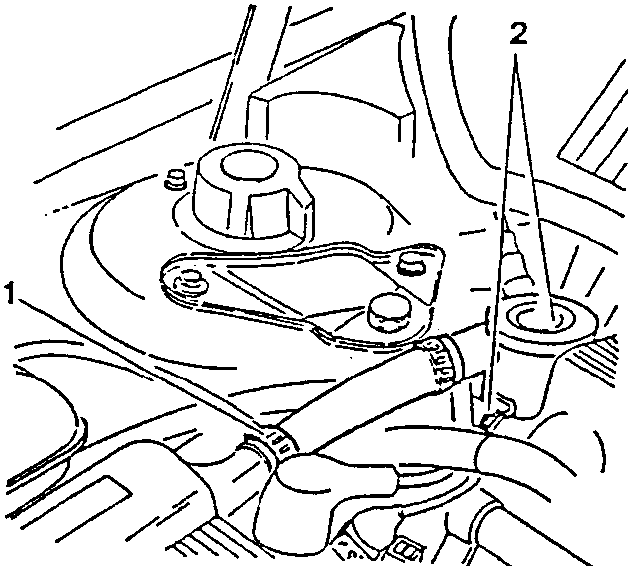 Diagram showing oil vapour recovery hose disconnection and separator raising
