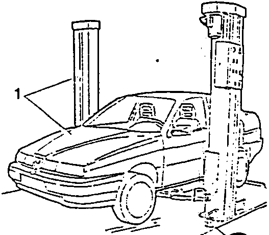 Vehicle on a car lift