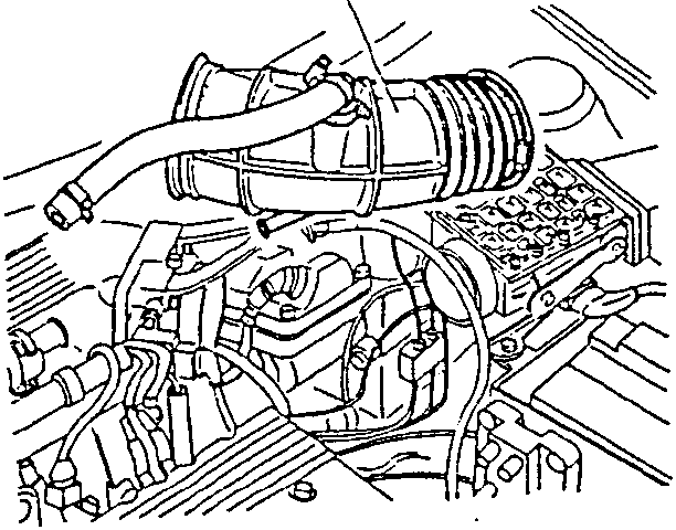 Corrugated sleeve and air intake hose removed