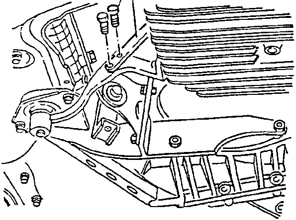 Engine with starter motor and support brackets