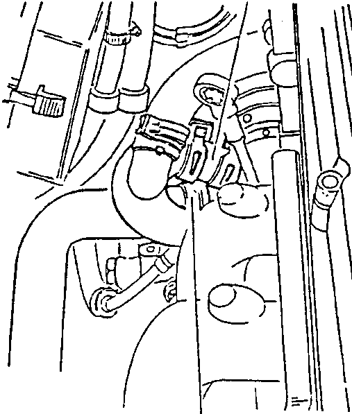 Close-up of water pump drive pulley and bolts