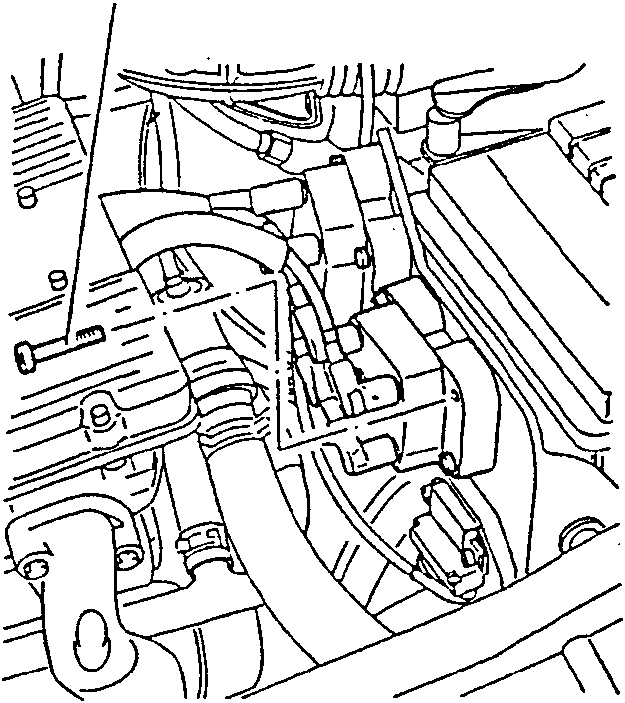 Engine diagram showing ignition coil and screws