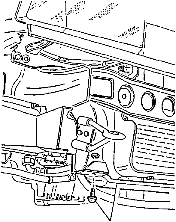 Lower crossmember secured to body with two screws