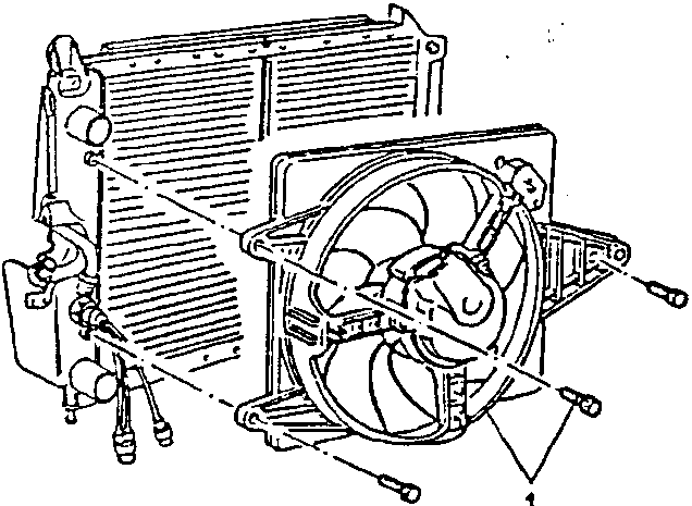 Electric fan being removed from radiator