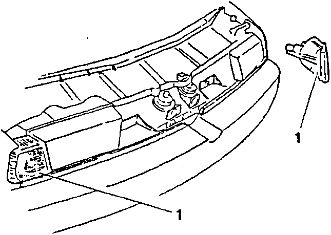 Front view of vehicle front end showing direction indicator removal