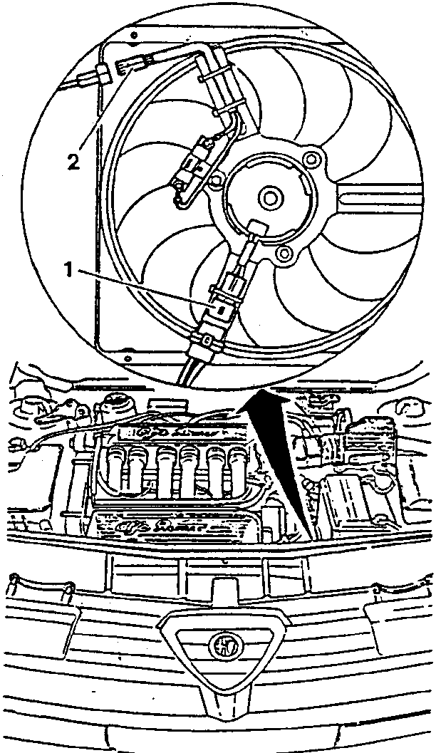 Electric cooling fan and resistor connections