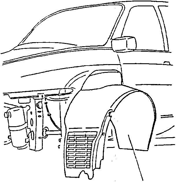 Left-hand wheel housing removal diagram