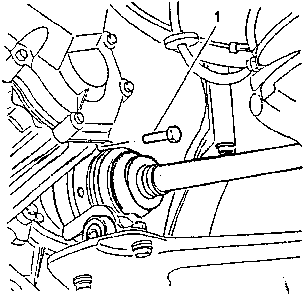 Left-hand drive shaft disconnection diagram
