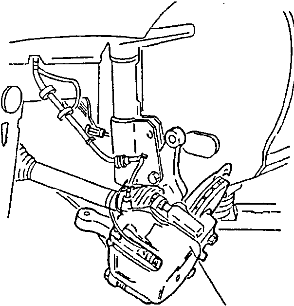 Diagram showing wheel hub and drive shaft, with part labeled 1
