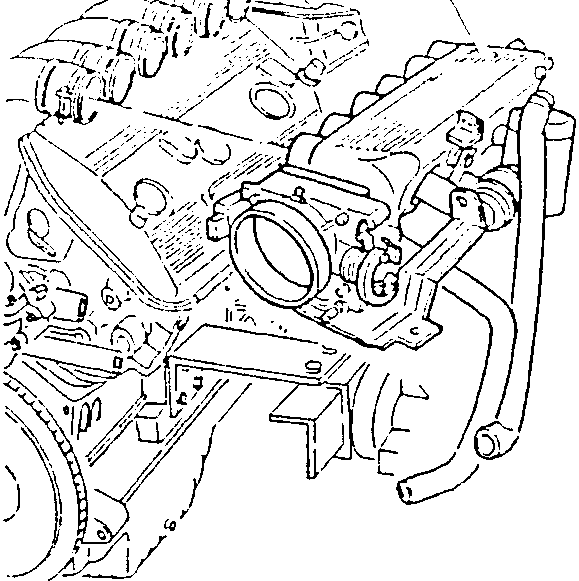 Diagram of engine showing cylinder head and associated components, with numbered part 1