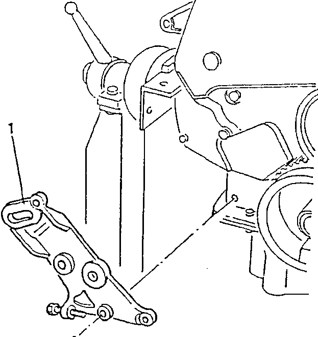 Engine showing lower timing side bracket removal