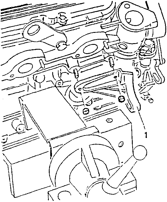 Engine showing lower flywheel side bracket removal