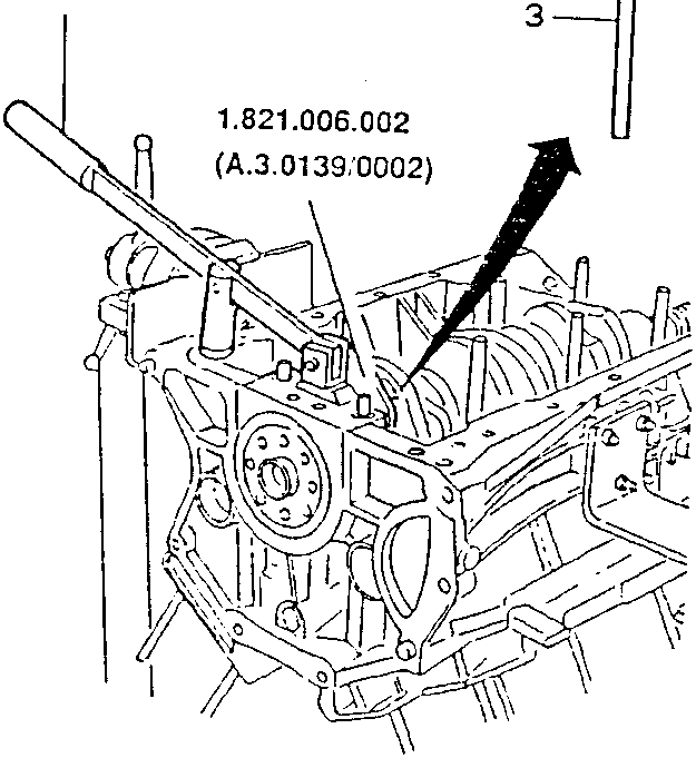 Diagram showing crankshaft removal with specified tools
