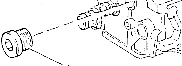 Close-up of rocker arm shaft and threaded tug