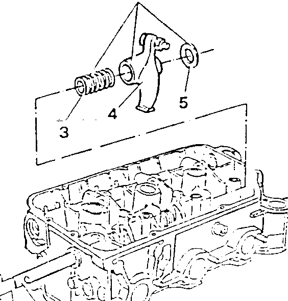 Rocker arm shaft components with springs and washers